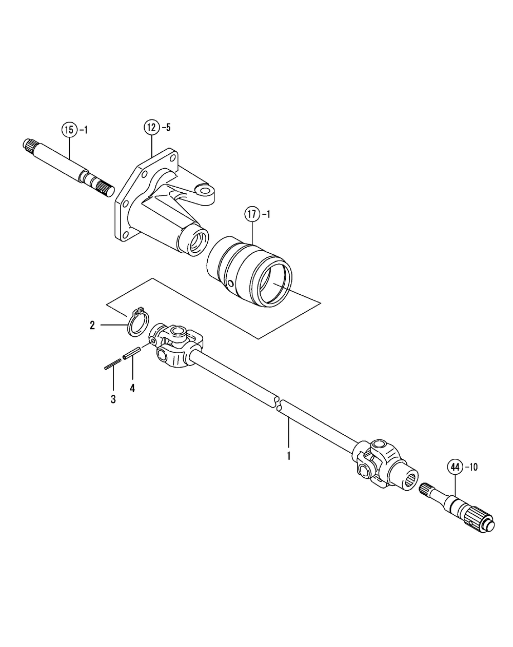 Propeller Shaft Diagram and Parts List for SX3100 54ALB4S727-54ALB4SW727-54ALB4SX727-54ALB4SY727-54ALB4SZ727-54AMB4S727-54AMB4SW727-54AMB4SX727-54AMB4SY727-54AMB4SZ727 Cub Cadet Lawn Tractor